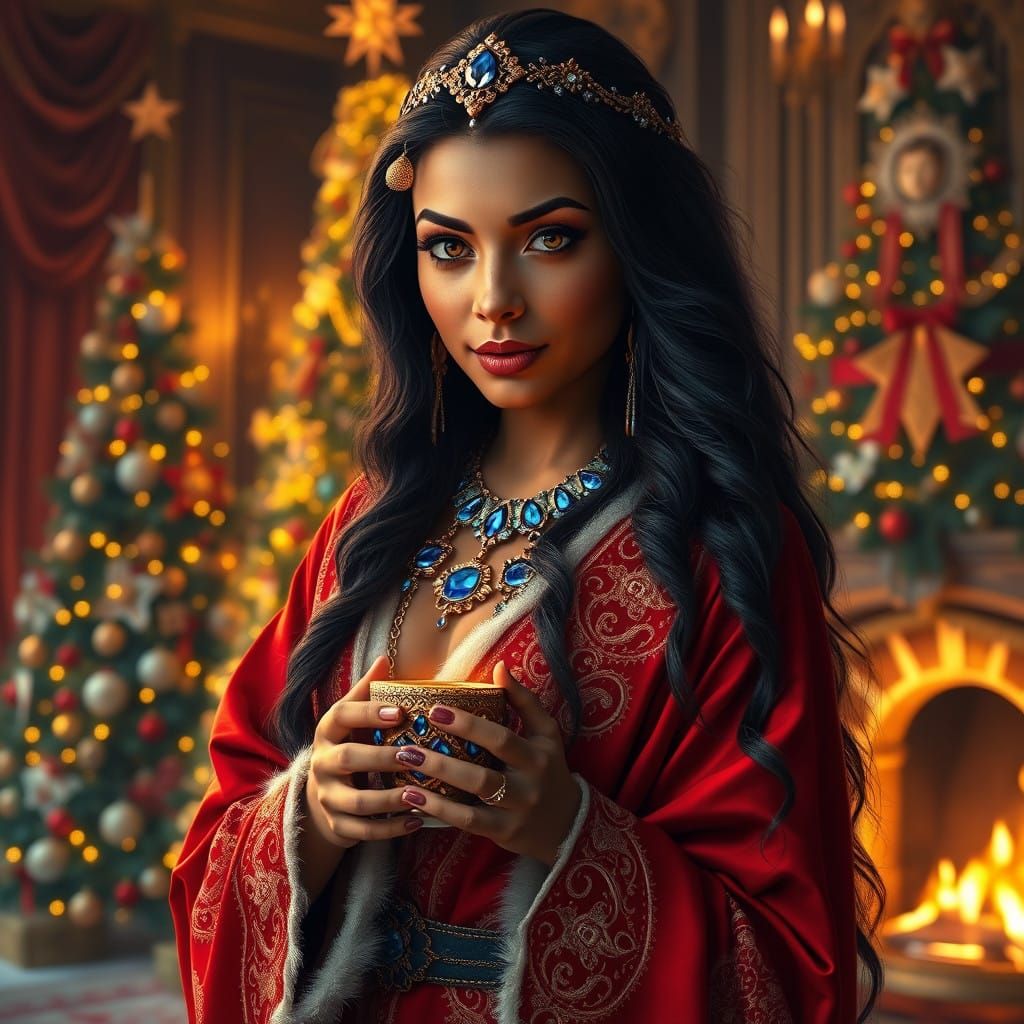Ishtar's Enchanted Christmas Portrait