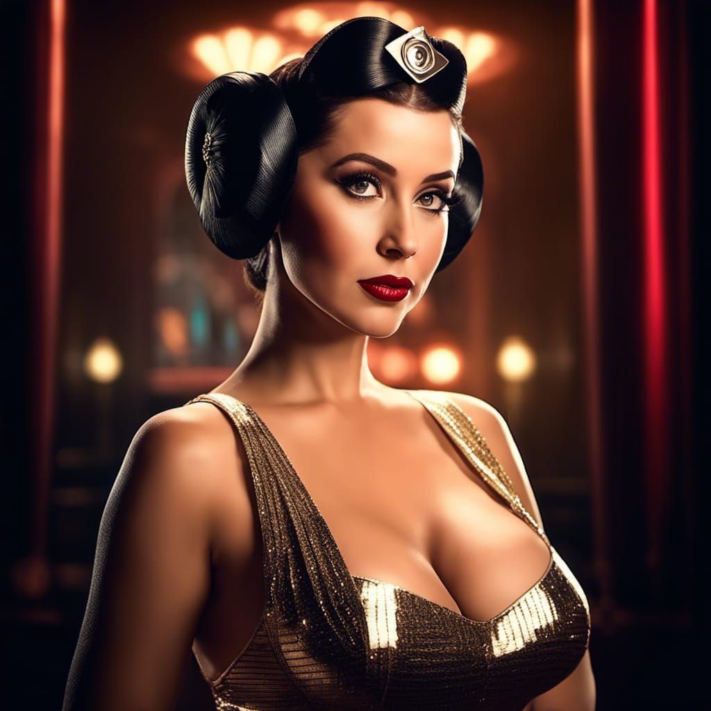 Princess Leia as a Vegas Show Girl