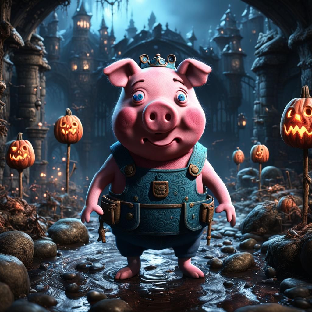 Peppa Pig in Horror Vacui Style