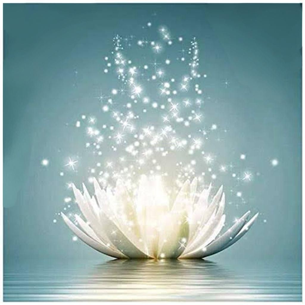 Glowing Lotus Flower on Turquoise Water