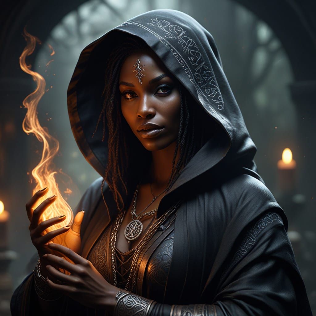 Sorceress of the Dark Arts in Cinematic Oil Painting Style