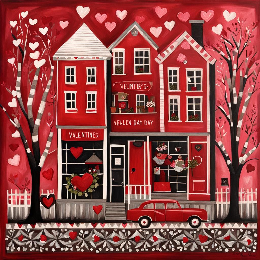 Valentine's Day House. AI image prompt in my tutorials!