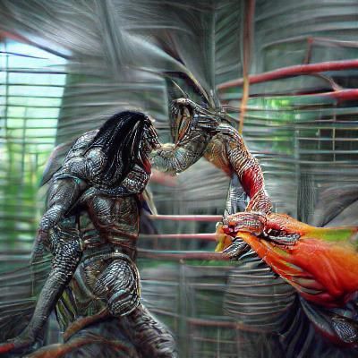 Predator vs Sauron: Hyperrealistic Cage Fight