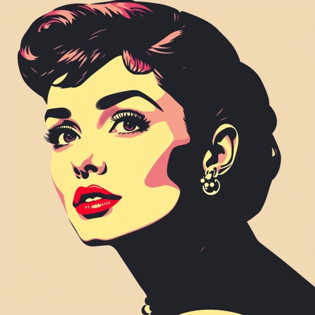 Audrey Hepburn in Vibrant Pop Art
