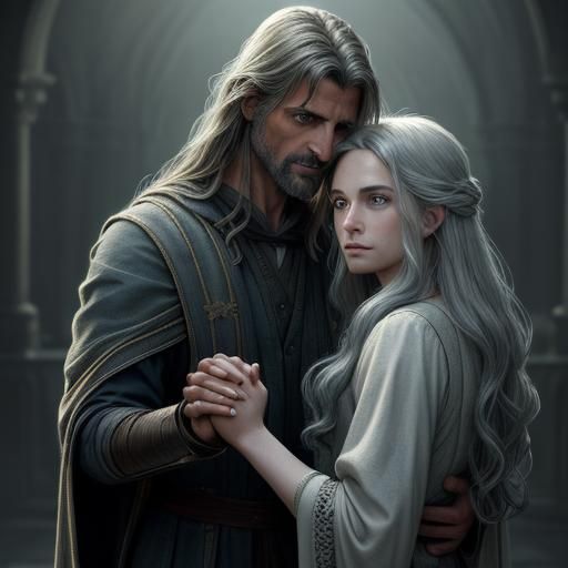 Touching Image of Girl and Boy in Cinematic Style