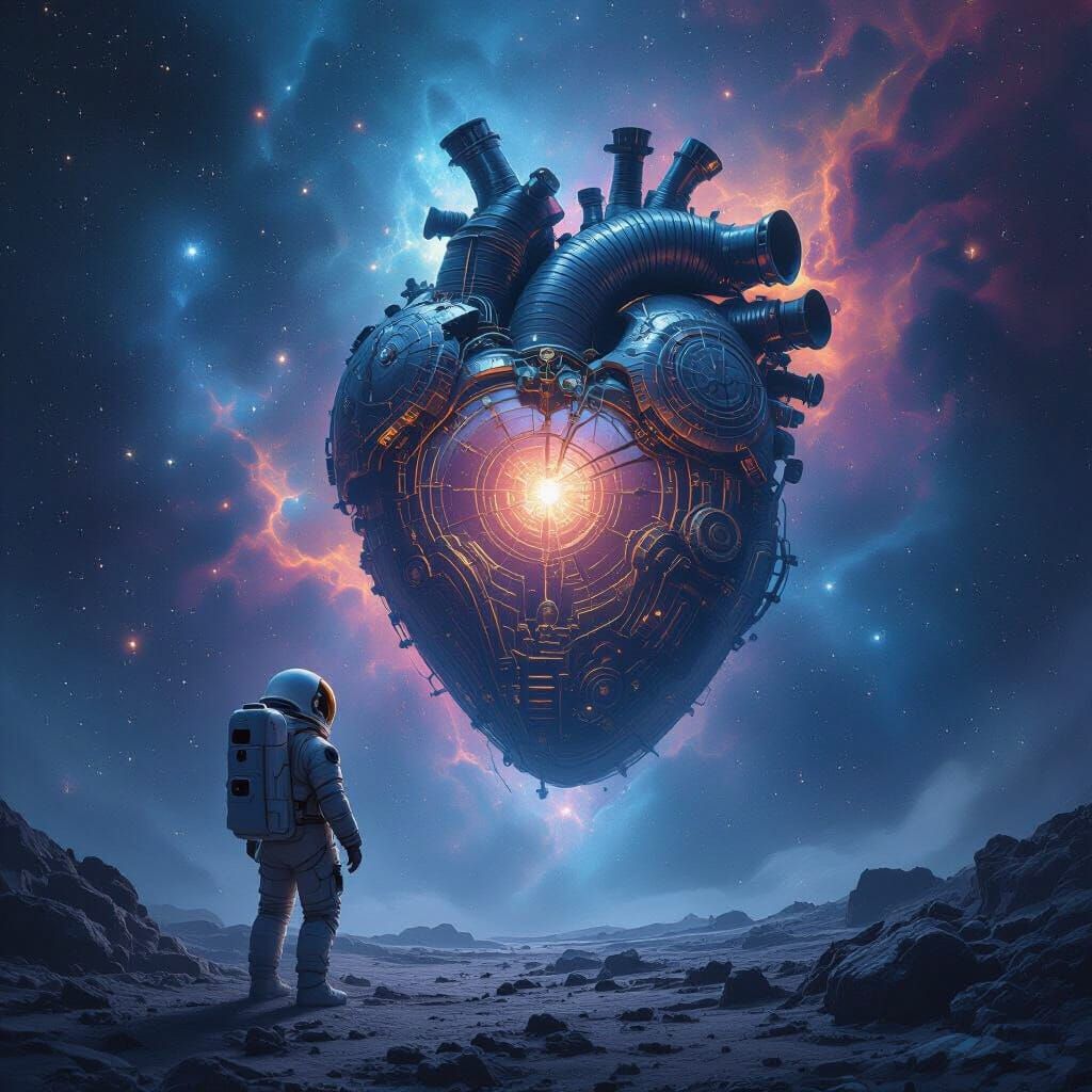 Astronaut Discovers Giant Mechanical Heart in Nebula