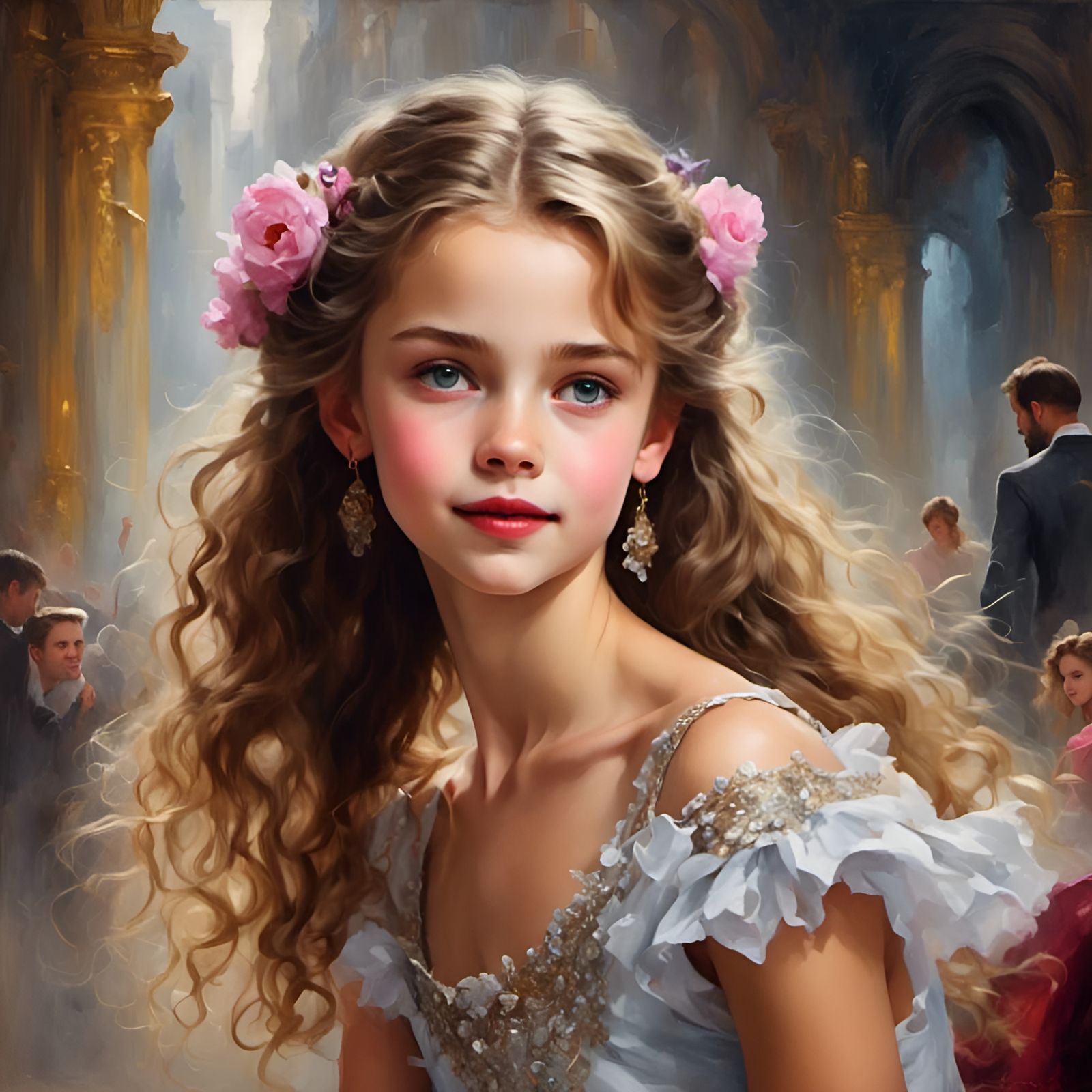Portrait of a 10-Year-Old Girl with Mythological Elements