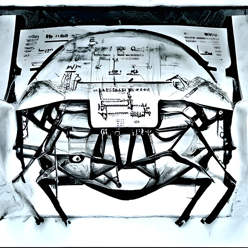 Mechanical Animal Blueprint: Hyperdetailed Charcoal Drawing