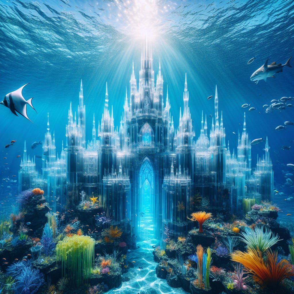 Ethereal Crystal Castle Under the Sea
