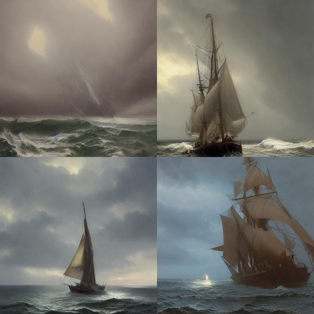 Ship in a Bottle Caught in Storm, Gothic Horror