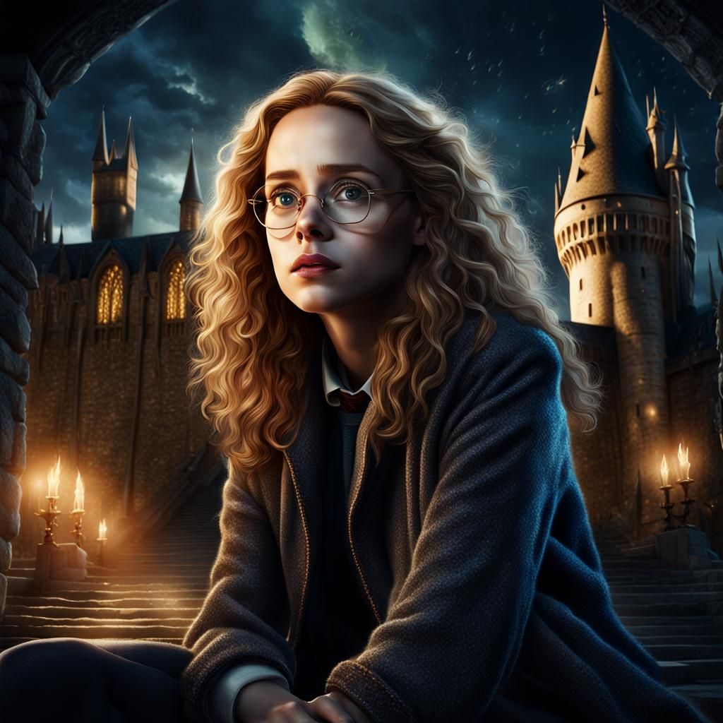 Hermione Granger Portrait in Dark Fantasy Style