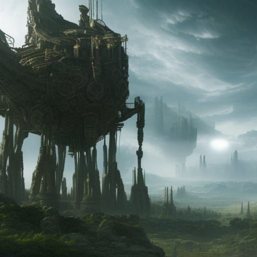 Sci-Fi Farming Region: Epic Digital Matte Painting
