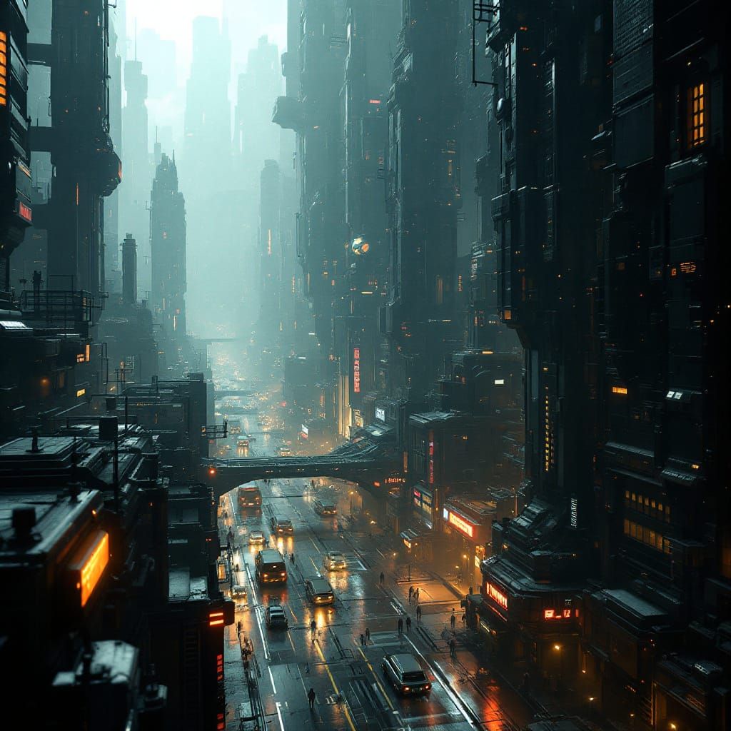 Epic Sci-Fi Metropolis Beneath Earth in Cinematic Style