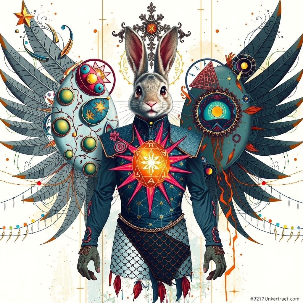 Bunny person  and Easter eggs Je me souviens des mouvements hésitants de mes rêves/hold tight,professional photography d...