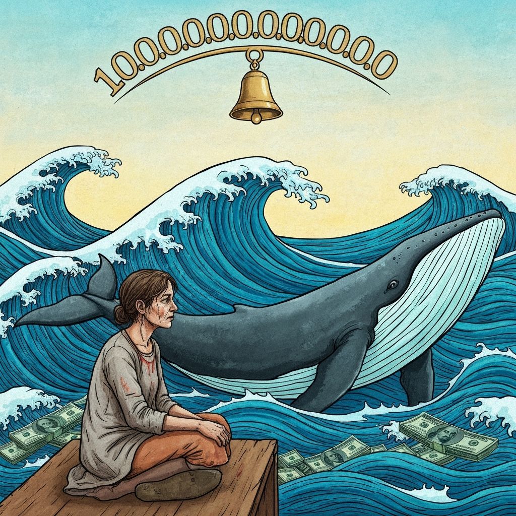 Homeless Woman Encounters Whale and Fortune by the Ocean