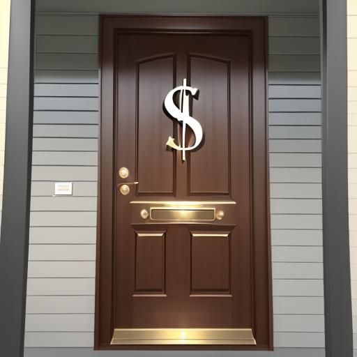 Front Door with Oversized Dollar Sign