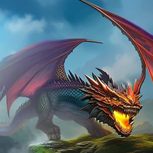 Hyperrealistic Fafnir the Dragon Concept Art