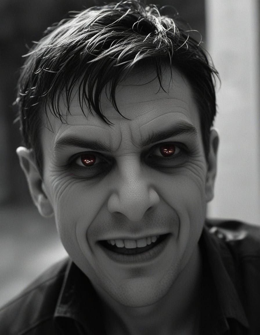 Ominous Dark Fantasy: A Man Transforms into the Devil