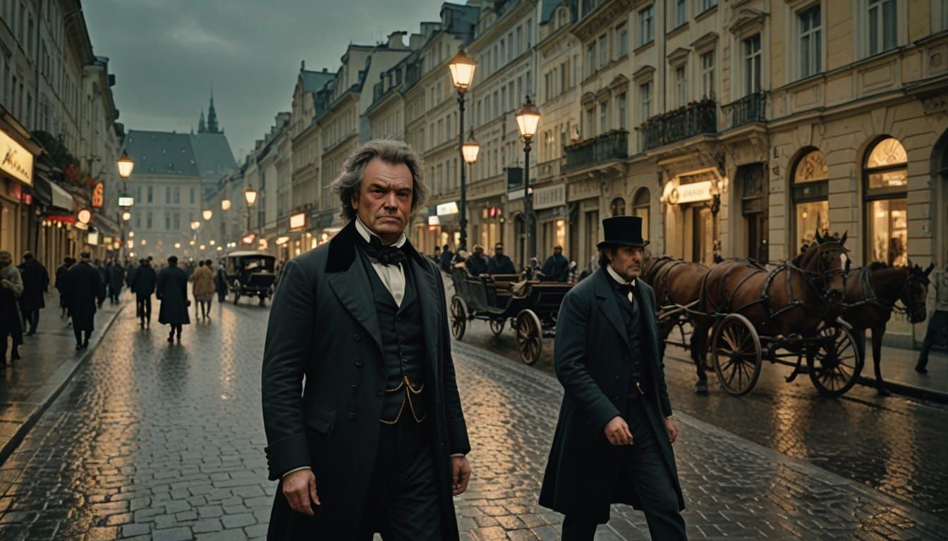 Beethoven in 19th Century Vienna Street Scene