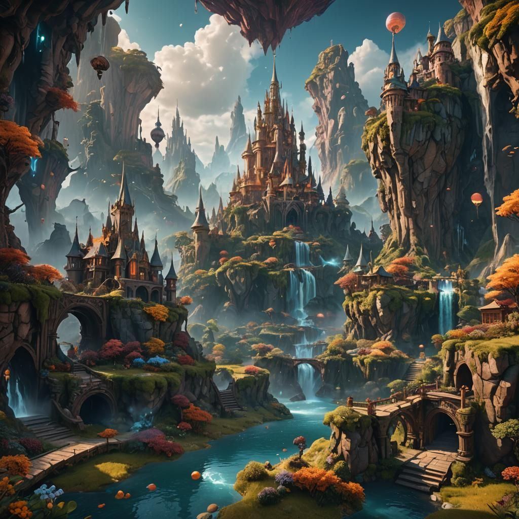 Dream World: Spirits in a Detailed Matte Painting