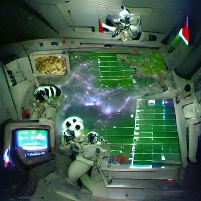 Surreal Football Game in Outer Space