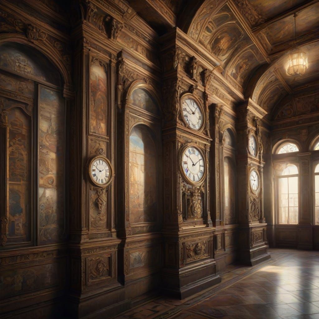 Timepiece Emporium in Ornate Palace Frescoes