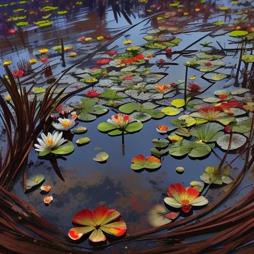 Blood Drop on White Swamp Flowers