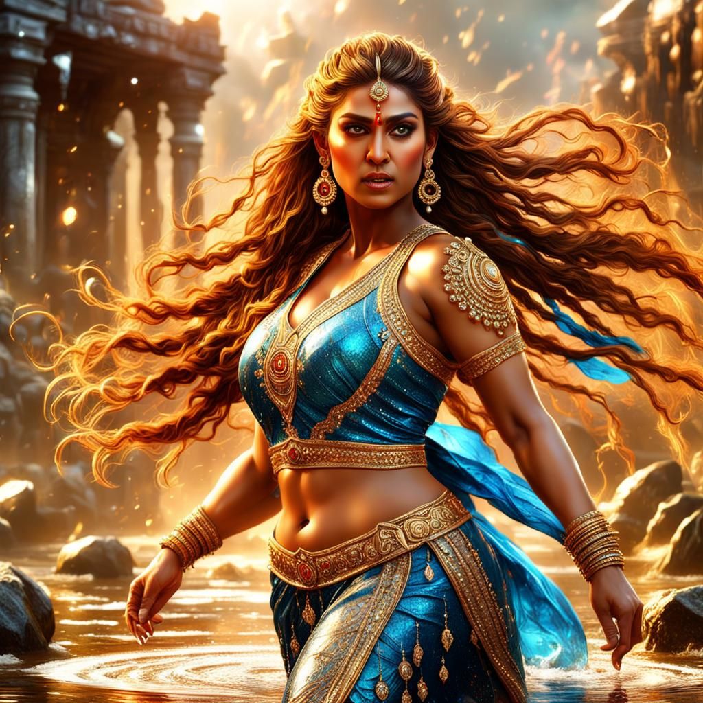 Warrior Woman with Crystal Hair: Fantasy Art