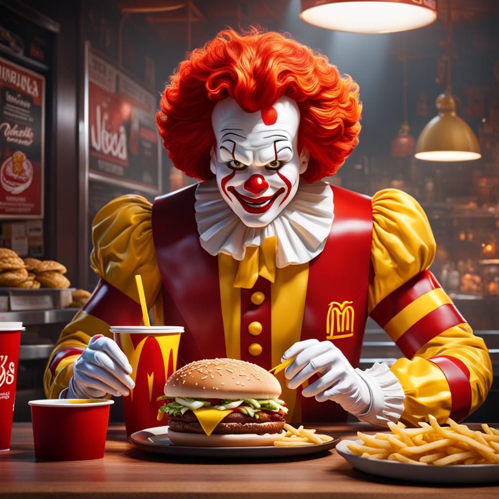 Ronald McDonald's fast food betrayal in Matte Painting