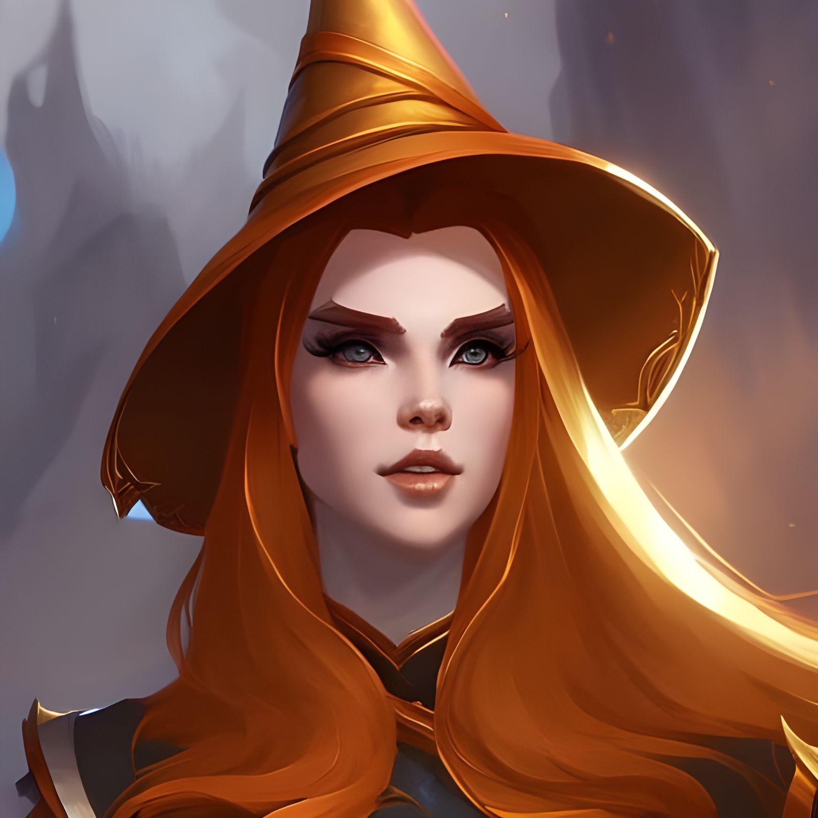 Redhead Witch Portrait with Icy Texture
