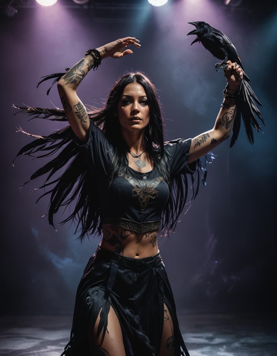Dramatic Portrait of a Crow Dancer in Cinematic Style