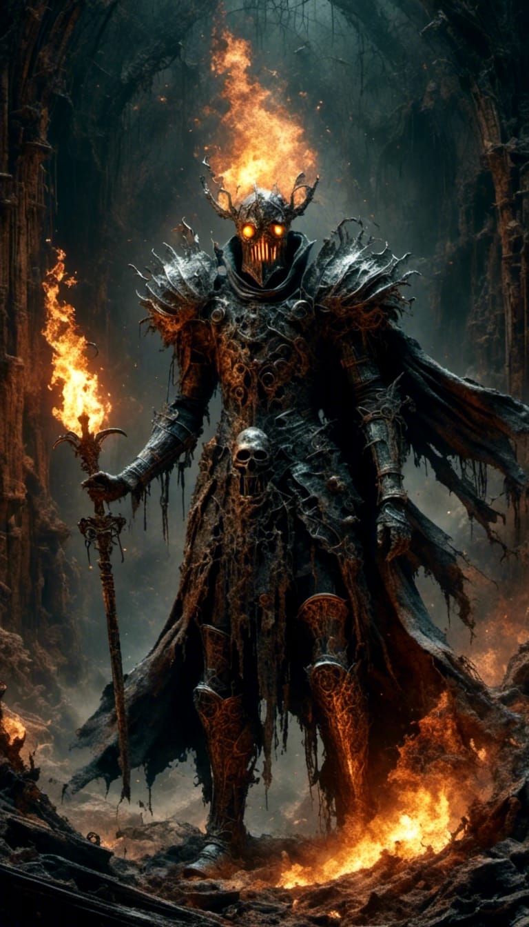 Flaming Eyed Knight Guards the Gates of Hell