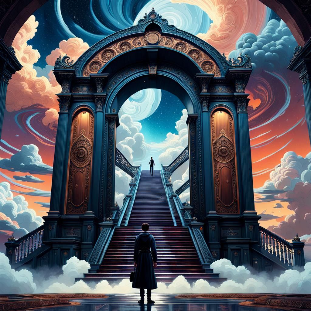 Ornate Doorway to Dreamlike Vortex of Stars