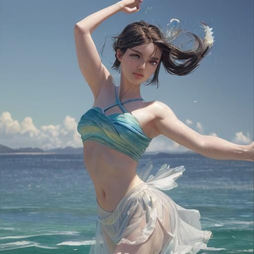 Spring Morning Swallows Dance in Oil Painting Style