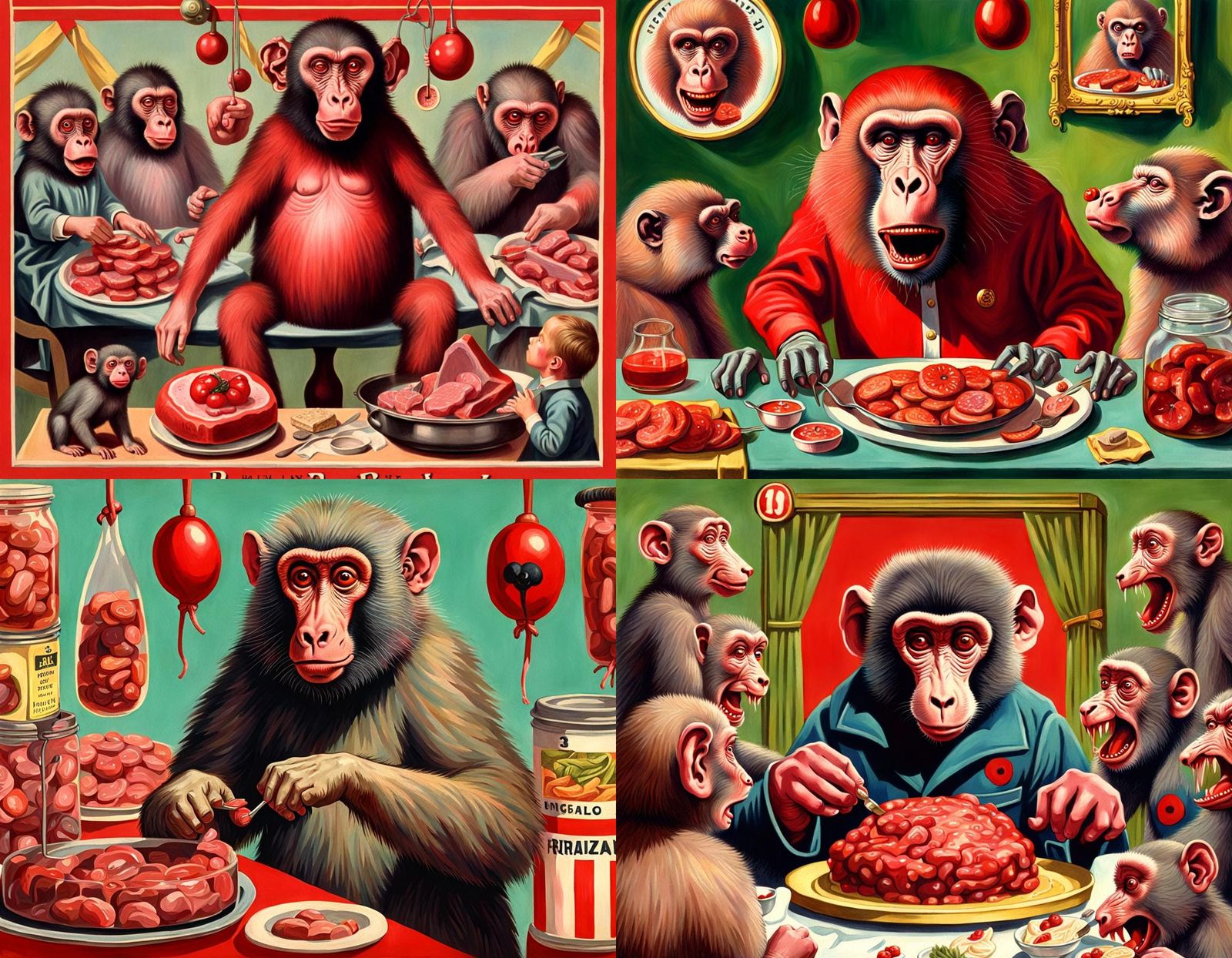 Disturbing Baboon Homunculus in Ladybird Style