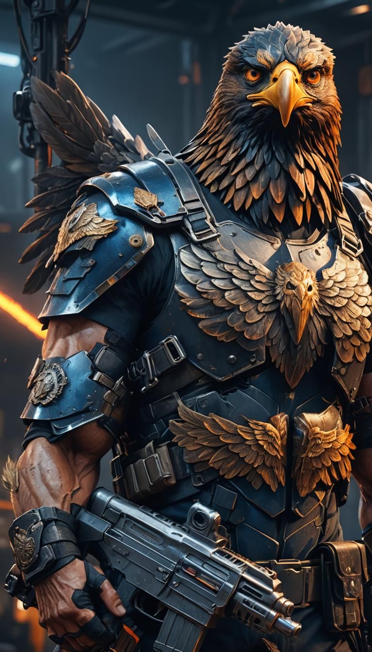 Eagle Soldier Concept Art in German Military Attire