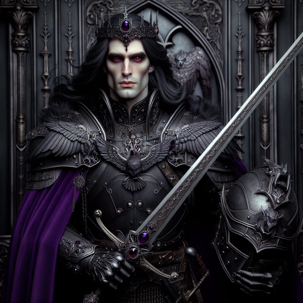 Vampire Emperor Knight in Gothic Throne Room