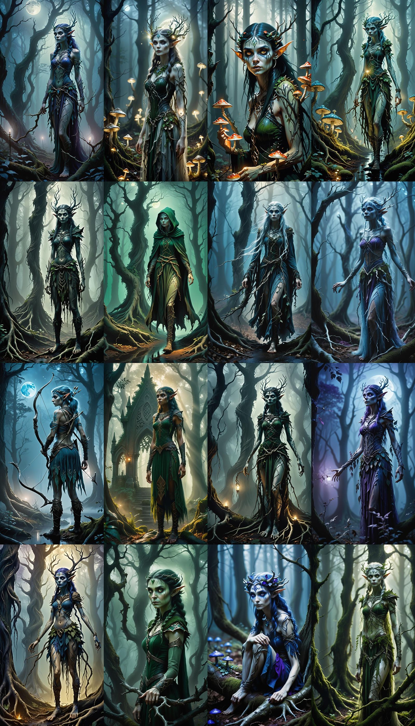 Sinister Forest Elf Woman Art