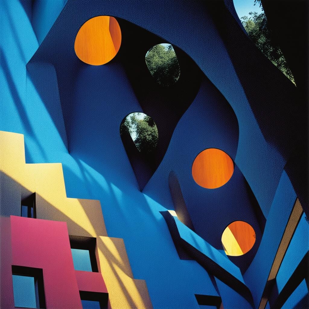 Modernist Interior with Glass Walls and High Ceilings