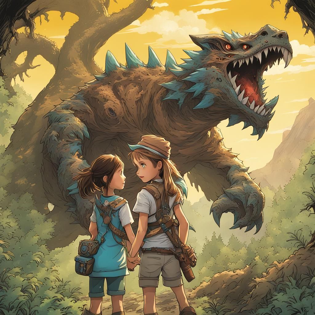 Monster Hunter Girl and Monster Best Friend in Children's Bo...