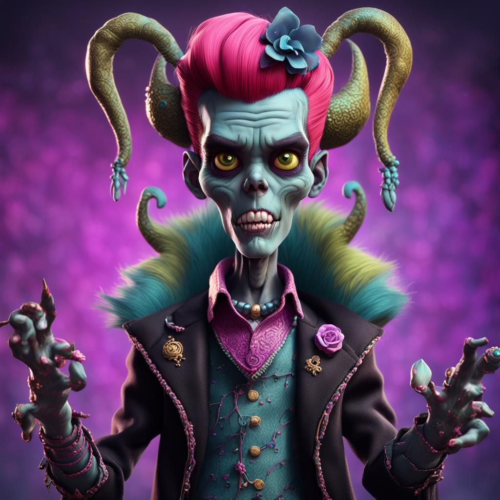 Monster High Style Lurch Doll: Detailed Digital Art