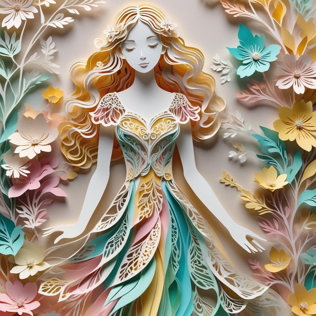 Kirigami Art in Soft Pastel Hues