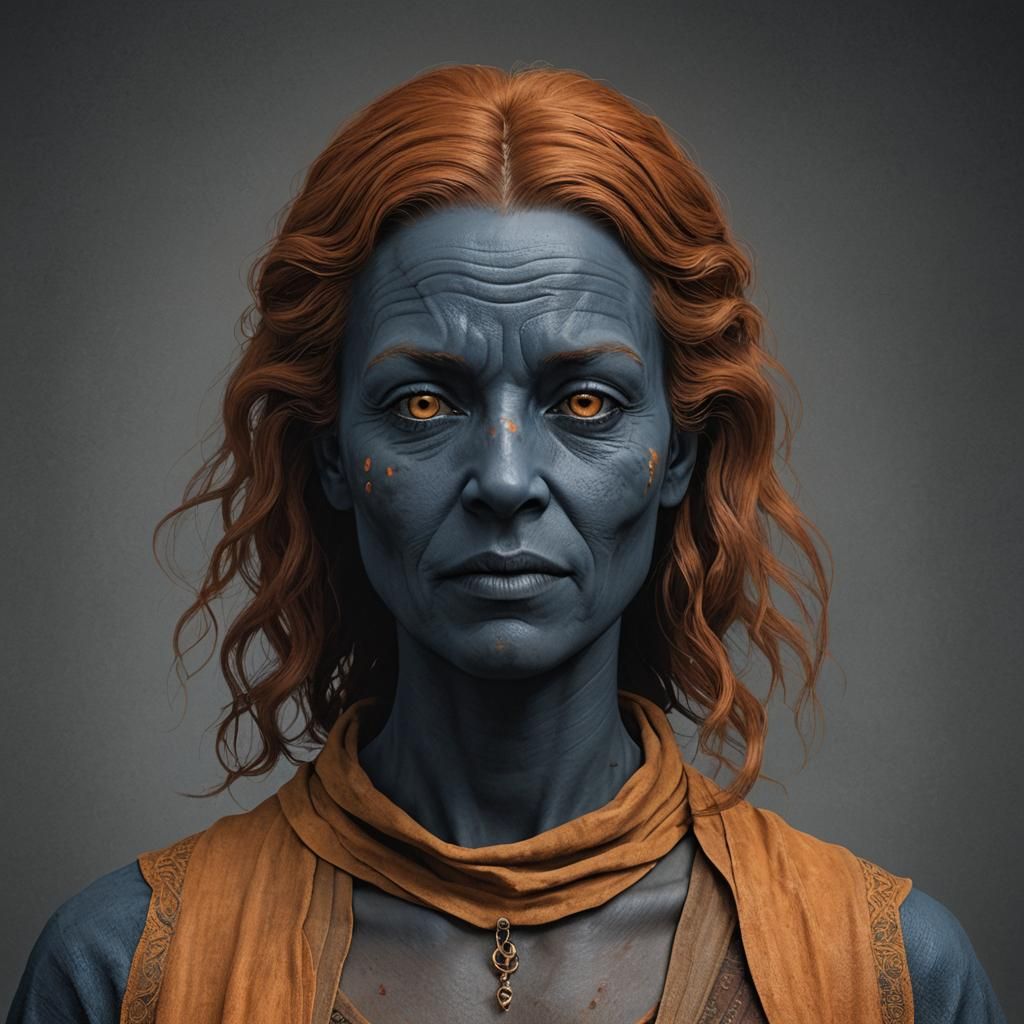 Gigantic Gaelic Woman: Hyperdetailed Fantasy Portrait