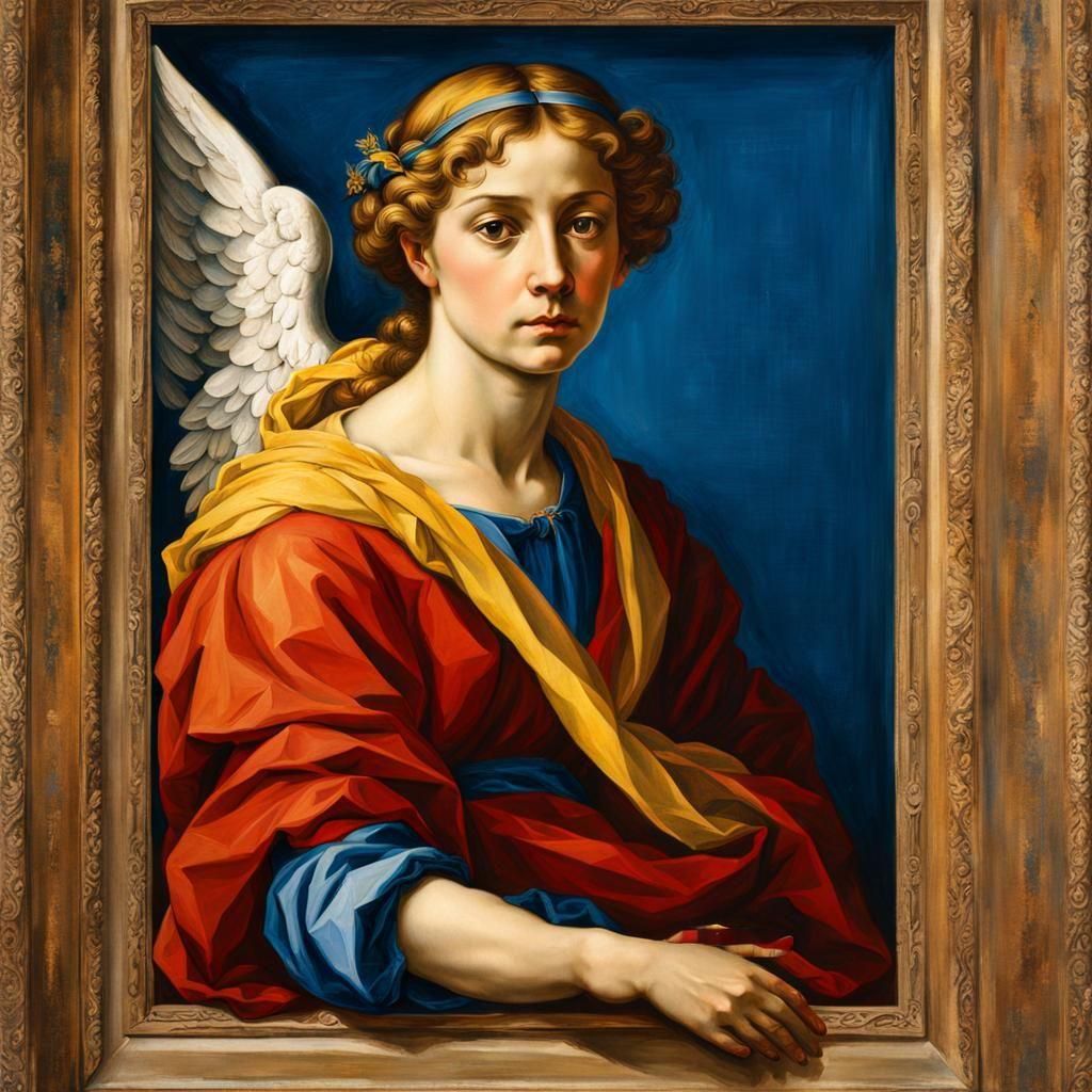 Renaissance Angel Portrait in Earthy Tones