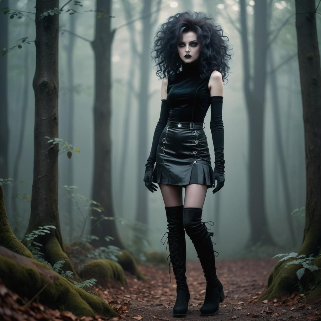 Gothic Vampire Woman in Hyperrealistic Photography