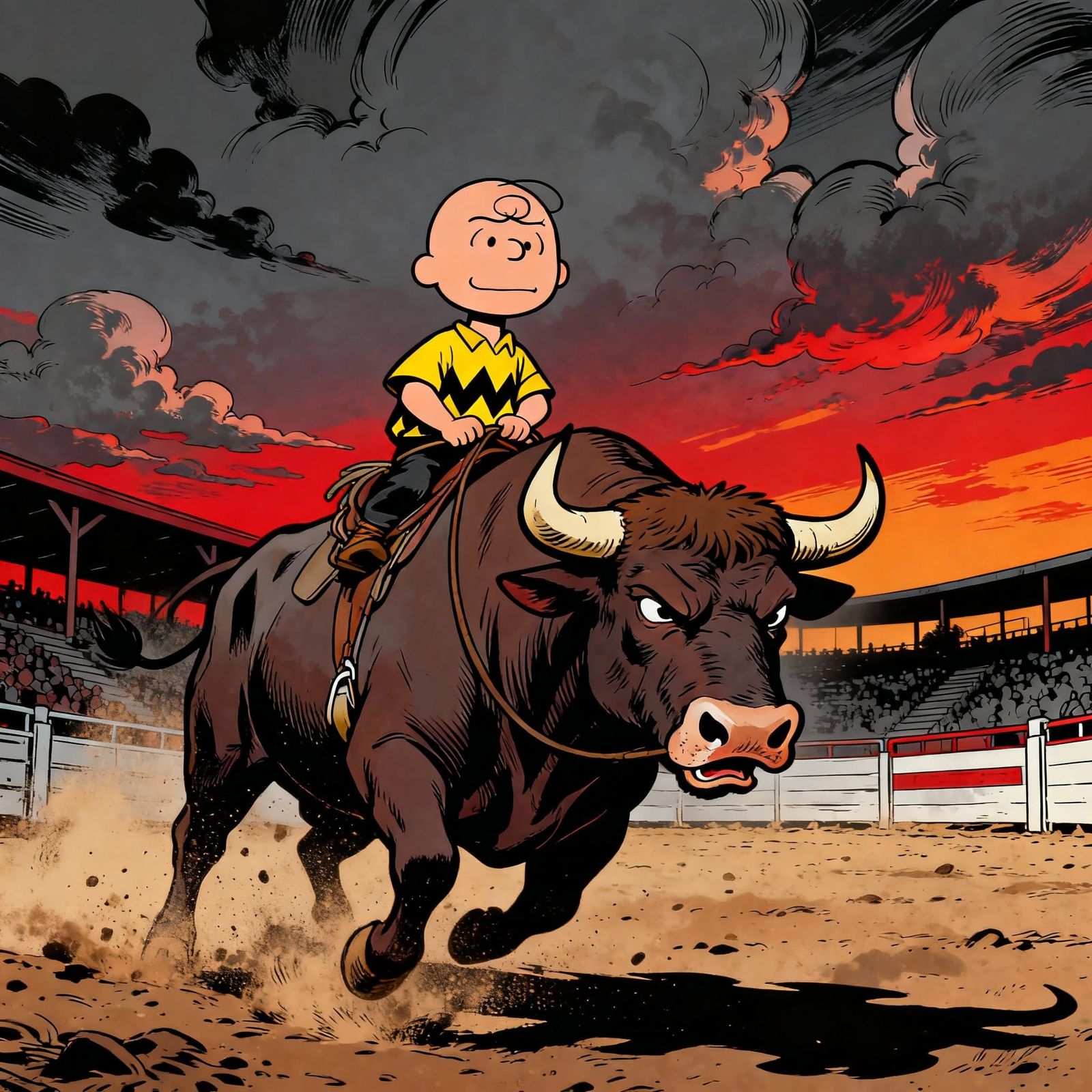 Charlie Brown Rides a Raging Bull