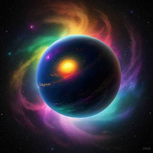 Astral Cosmic Illustration with Chalk, Glory, and Aura