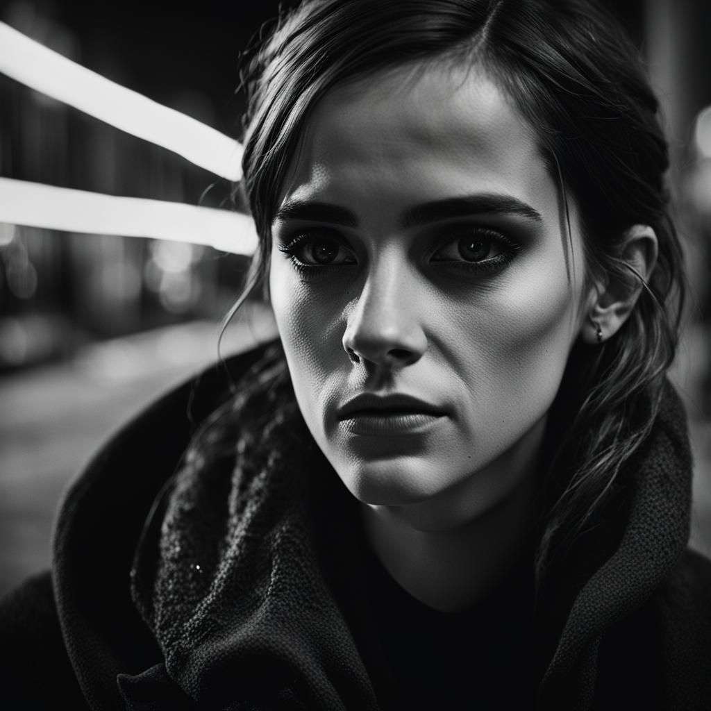 Gothic Emma Watson Portrait in Berlin at Night