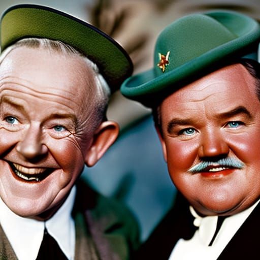 Classic Laurel and Hardy Portrait in Studio Lighting