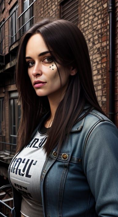 Urban Grunge Portrait of a Beautiful Woman